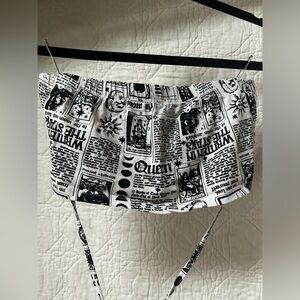 tarot card tube top with ties